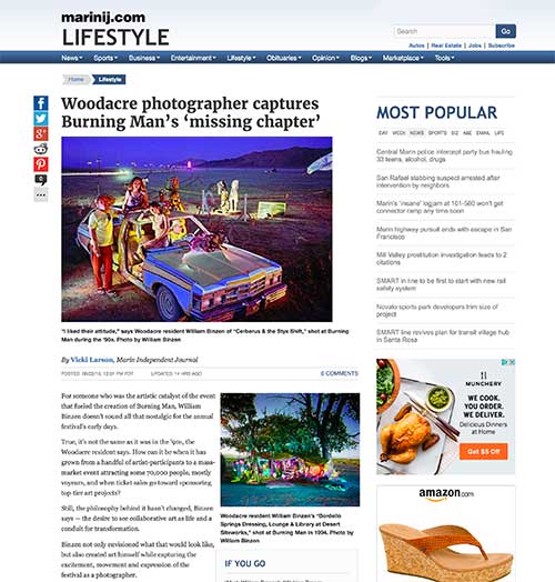 Chronicle Dateline Article about William Binzen and Burning Man.