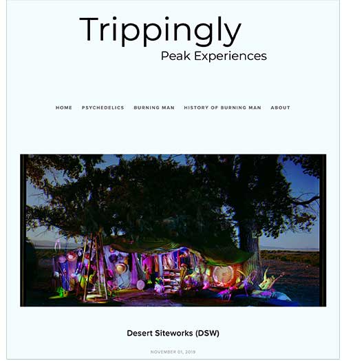 Trippingly Peak Experiences article about William Binzen's Desert Siteworks.